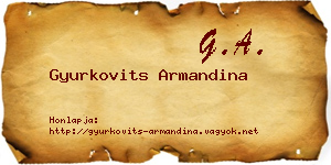 Gyurkovits Armandina névjegykártya